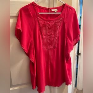 Meadow Rue oversized hot pink top